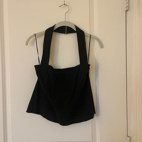 Vince square neck linen halter style top 8 - Picture 3 of 6